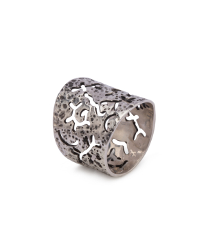 Ring `Kara Silver` petroglyphs