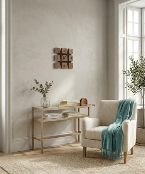 Wooden wall clock «Rustic Cube» №1