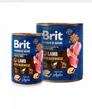 Շան կեր «Brit Premium By Nature» գառով և հնդկաձավարով պաշտետ, 800 գ