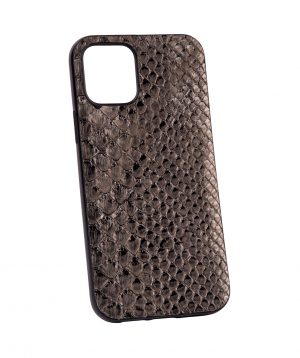 Case `Monarch` for phone, silicon, with a combination of genuine phyton leather №7