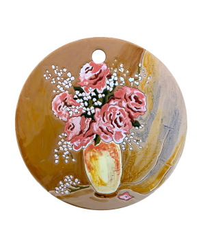 Cheese plate `ManeTiles` decorative, ceramic №63