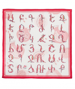 Scarf `Masoor` armenian letter red