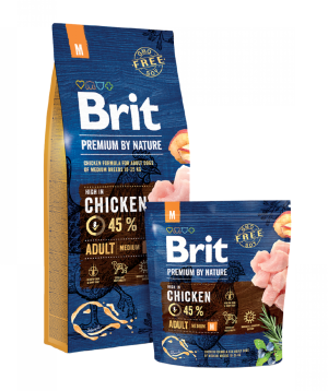 Dog Food «Brit By Nature» Adult M, chicken, for medium breeds, 15 kg