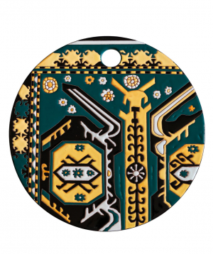 Cheese plate `ManeTiles` decorative, ceramic №41