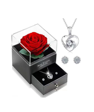 USA. gift box №186 with necklace and rose