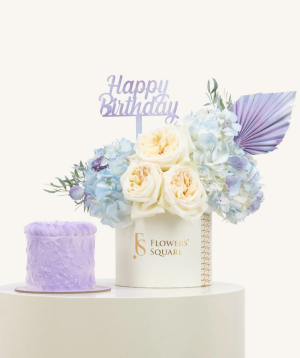 Dubai. composition №126 Happy Birthday, bouquet and cake