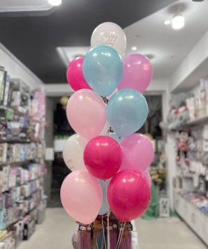 Balloons «Boom Party» pink, white and blue, 13 pcs