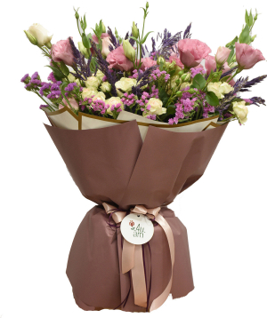 Bouquet ''Lizia'' with spray roses and lisianthus