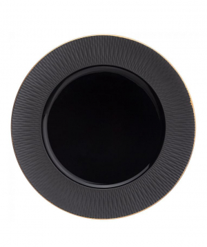 Plate «Crocus» black, 22 cm