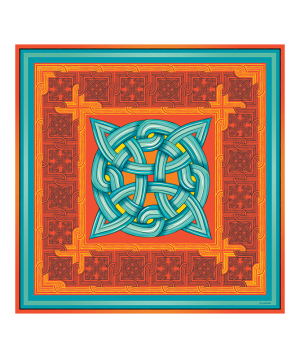 Silk scarf `3 dzook` with Armenian ornaments №9