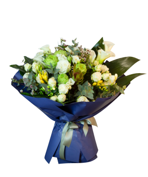 Bouquet ''Middlesbrough'' with roses and callas