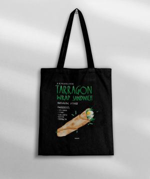 Tote bag ''Tarragon Wrap Sandwich'', black
