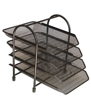 Подставка для бумаг 4 секции, металическая