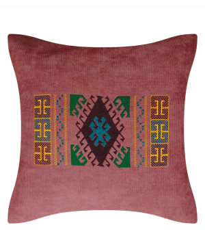 Pillow `Miskaryan heritage` embroidered with Armenian ornament №25