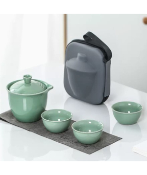 Tea set «Travel» №2, green