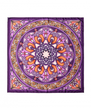 Scarf `Armenian ornaments` purple, medium