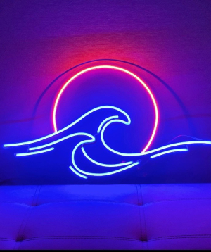 Neon light «ANeon» Wave, 57 x 30 cm