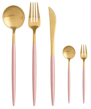 Tableware set `Pink gold`
