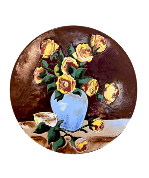 Cheese plate `ManeTiles` decorative, ceramic №62