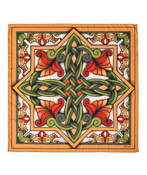 Scarf `Armenian ornaments` Orange