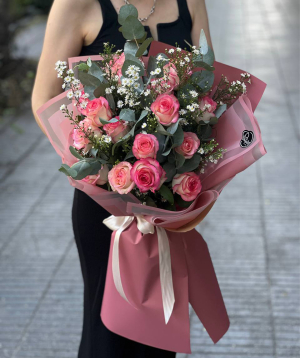 Bouquet «Punj» with roses and chrysanthemums №63