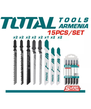 Fretsaw blades «Total Tools» TAC1501, 15 pcs