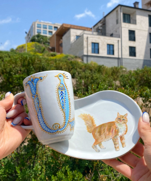 Cup «HAYA» With bird Letters and a pet №4