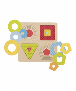 Toy `Goki Toys` layer puzzle geometrical shapes