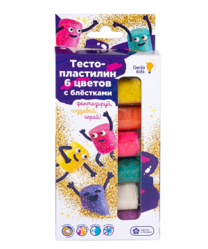 Plasticine for kids «6 mashmelow colors with glitter»