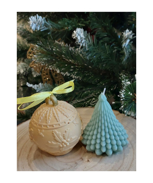 Candle «Blue Moon» Christmas Tree + Ornament