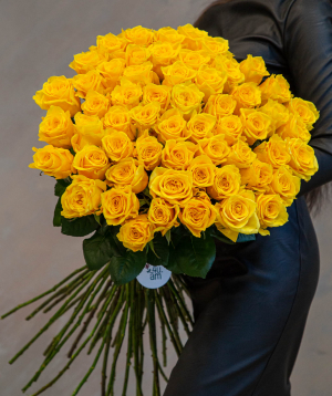 Roses «Armine» yellow 59 pcs, 80 cm