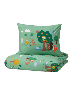 Duvet cover and pillowcase ''Forest animals''