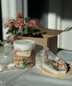 Candle «Light Your Home» Floral №3036 pink