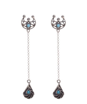 Silver earrings `SSAngel Jewelry` with natural stones №22