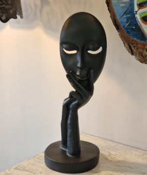 Statuette «Moonlight» Face, 27 cm, black