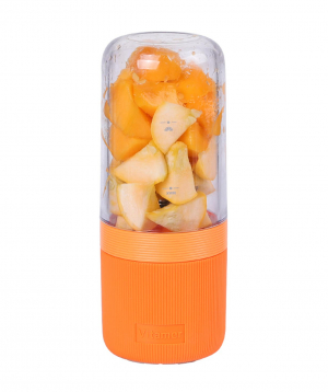 `VITAMER` 400ml hand blender-cup with 4 sharp knives and USB charger (Orange)