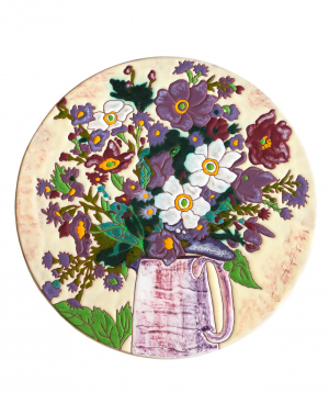 Cheese plate `ManeTiles` decorative, ceramic №29
