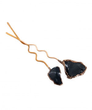 Hairpin `CopperRight` raw obsidian