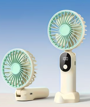 Portable foldable fan with digital display «Micro-Tech» №401