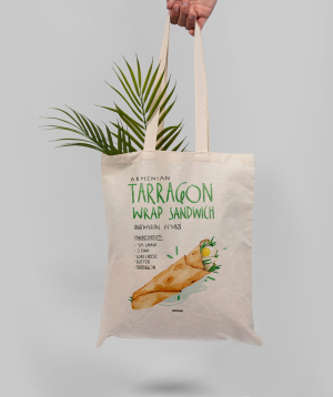 Tote bag ''Tarragon Wrap Sandwich'', white
