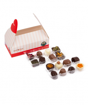 Box `Gourme Dourme` with chocolate candies, lovely