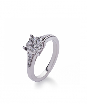 Ring `Lazoor` golden, with diamond stones №1