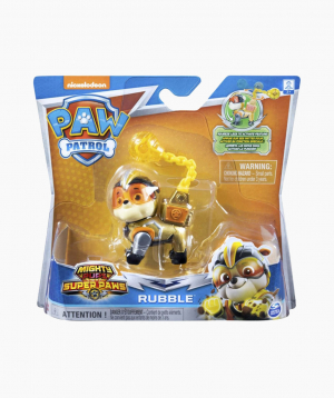 Spin Master Cartoon Character Figurine Paw Patrol Mighty Pups: Rubble