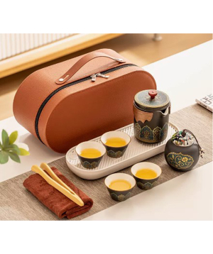 Tea set «Travel» №1, brown