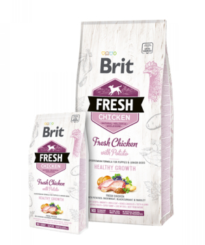 Շան կեր «Brit Fresh» հավ և կարտոֆիլ, ձագերի համար, 12 կգ