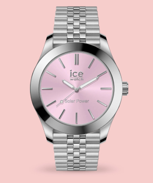 Часы `Ice-Watch`  ICE steel Solar - Silver Light Pink