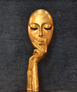 Statuette «Moonlight» Face, 27 cm, gold