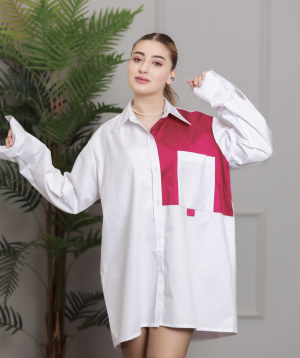 Shirt «Khachatryan» white-pink №2