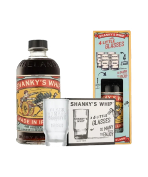 Set «Shanky's Whip» liqueur + 4 glasses