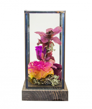 Composition ''EM Flowers'' with orchids, roses and lisianthus